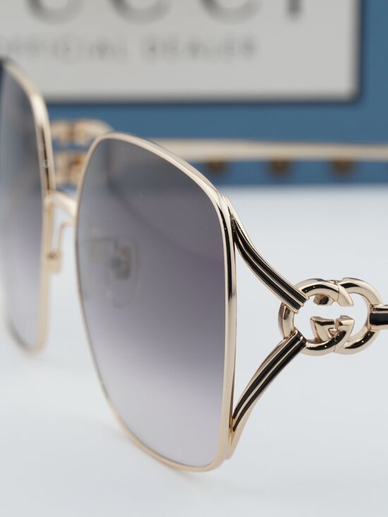 Gucci GG1323S 001 Square Sunglasses - Gold / Grey main image 11